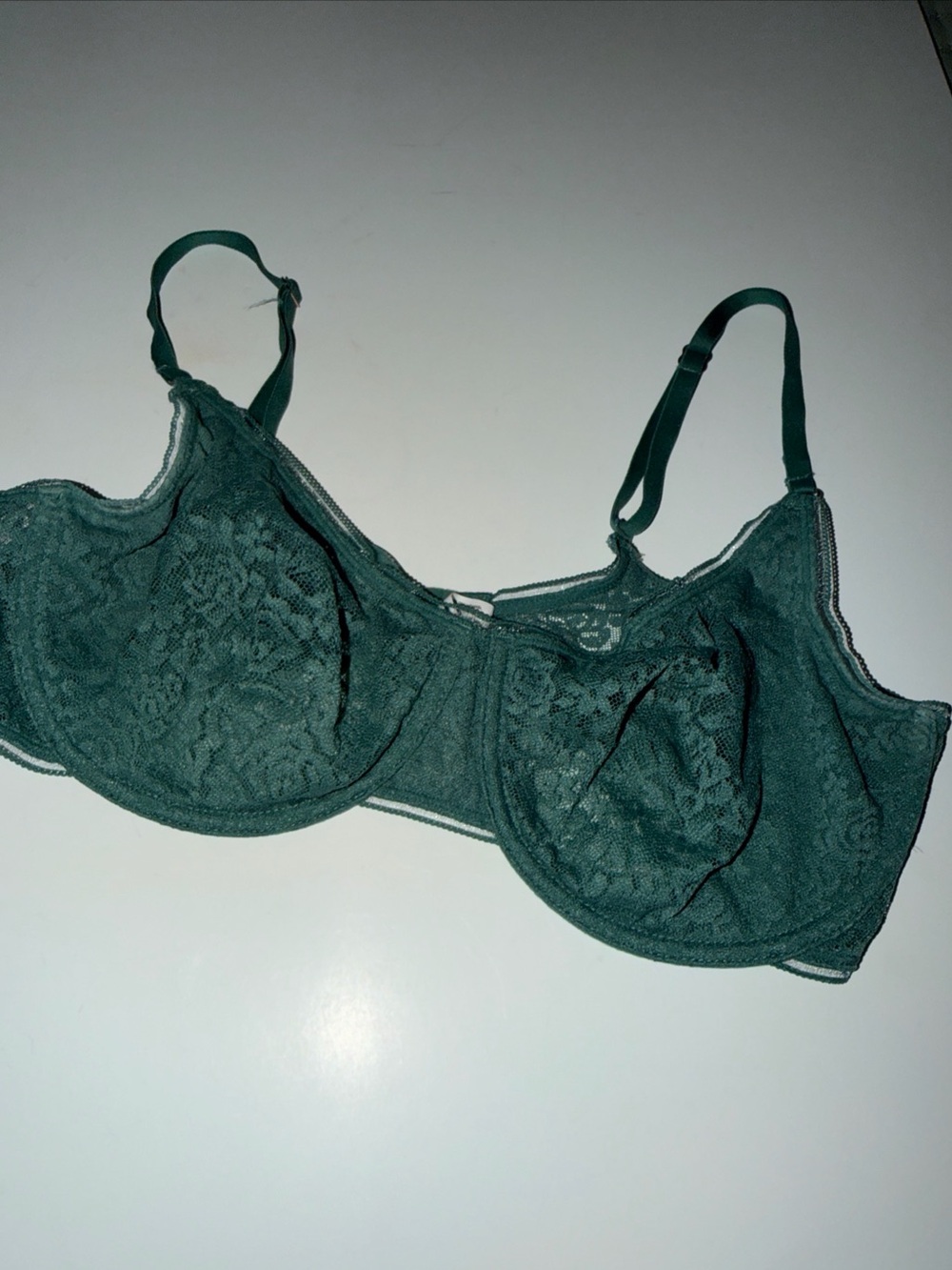 Maidenform Lace overlay Bra 38C Green DM202C Not Padded